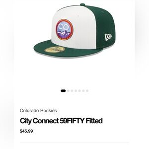 MLB New Era 59 Fifty Green and White Colorado Rockies Cap